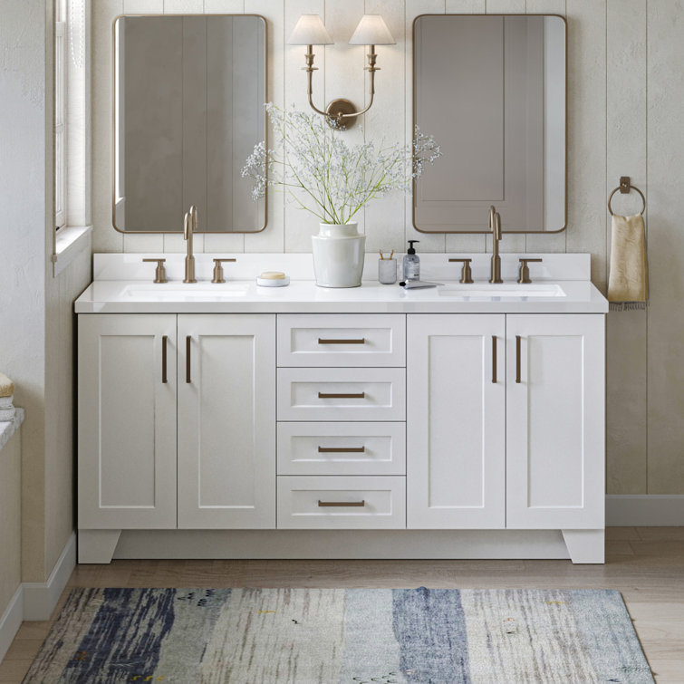 Freitas 73 Double Bathroom Vanity with White Quartz Top